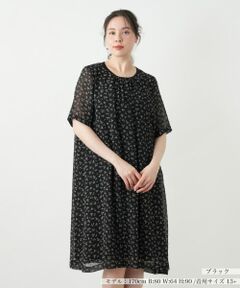 Leilian PLUS HOUSE / レリアンプラスハウス ドレス | プリントギャザーワンピース【Leilian WHITE LABEL】