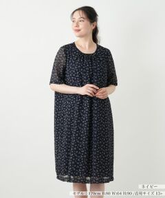 Leilian PLUS HOUSE / レリアンプラスハウス ドレス | プリントギャザーワンピース【Leilian WHITE LABEL】