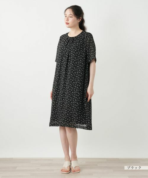 Leilian PLUS HOUSE / レリアンプラスハウス ドレス | プリントギャザーワンピース【Leilian WHITE LABEL】 | 詳細1