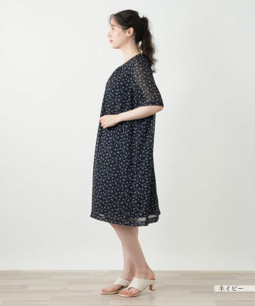 Leilian PLUS HOUSE / レリアンプラスハウス ドレス | プリントギャザーワンピース【Leilian WHITE LABEL】 | 詳細5