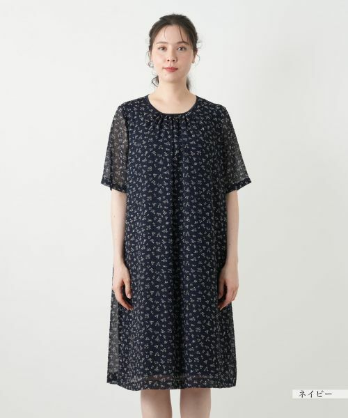 Leilian PLUS HOUSE / レリアンプラスハウス ドレス | プリントギャザーワンピース【Leilian WHITE LABEL】 | 詳細7