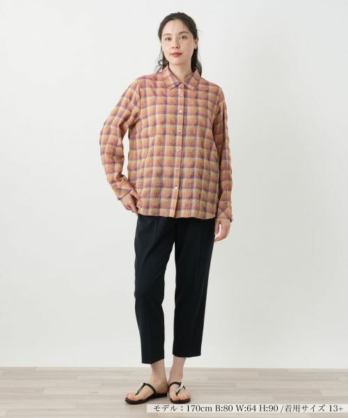 Leilian PLUS HOUSE / レリアンプラスハウス シャツ・ブラウス | チェックブラウス【Leilian WHITE LABEL】 | 詳細1