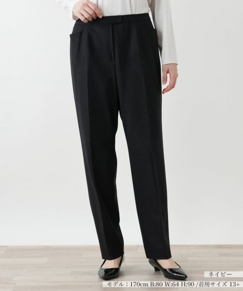 Leilian PLUS HOUSE/レリアンプラスハウス ストレートパンツ ネイビー 13+ Leilian PLUS HOUSE/レリアンプラスハウス ストレートパンツ ネイビー 13+