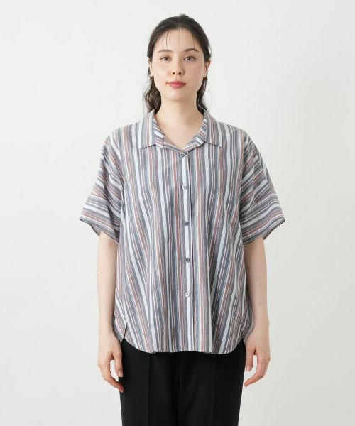 Leilian PLUS HOUSE / レリアンプラスハウス シャツ・ブラウス | マルチストライプブラウス | 詳細4