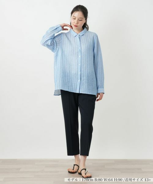 Leilian PLUS HOUSE / レリアンプラスハウス シャツ・ブラウス | ストライプブラウス | 詳細1