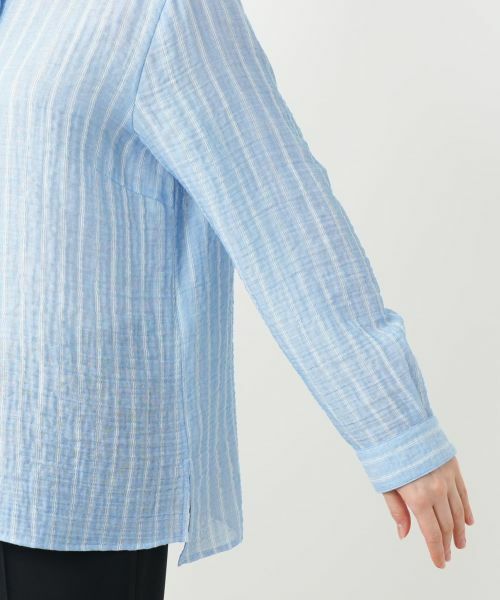 Leilian PLUS HOUSE / レリアンプラスハウス シャツ・ブラウス | ストライプブラウス | 詳細9