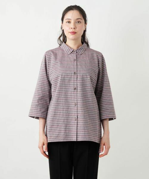 Leilian PLUS HOUSE / レリアンプラスハウス シャツ・ブラウス | マルチボーダーブラウス【Leilian WHITE LABEL】 | 詳細4