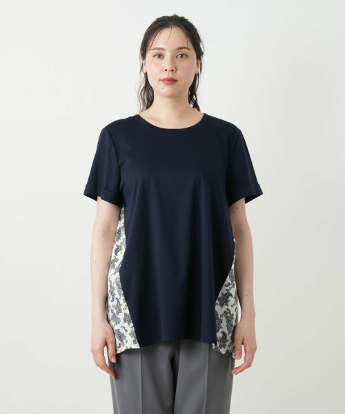 Leilian PLUS HOUSE / レリアンプラスハウス カットソー | ペイズリー柄切替カットソー | 詳細4