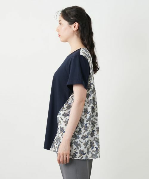 Leilian PLUS HOUSE / レリアンプラスハウス カットソー | ペイズリー柄切替カットソー | 詳細5