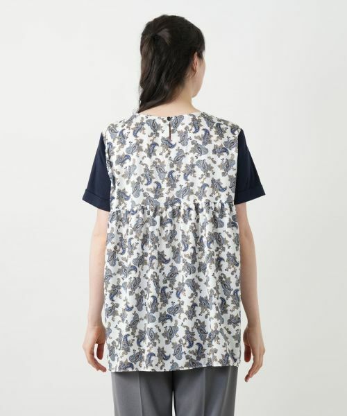 Leilian PLUS HOUSE / レリアンプラスハウス カットソー | ペイズリー柄切替カットソー | 詳細6