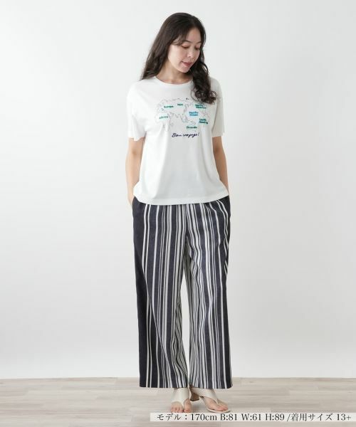 Leilian PLUS HOUSE / レリアンプラスハウス その他パンツ | ストライプワイドパンツ | 詳細4