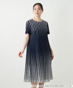 Leilian PLUS HOUSE / レリアンプラスハウス ドレス | 幾何学柄フレアワンピース