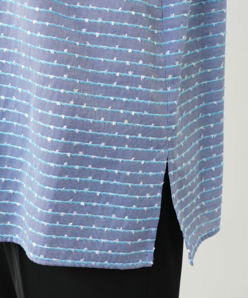 Leilian PLUS HOUSE / レリアンプラスハウス シャツ・ブラウス | 刺繍ボーダーブラウス | 詳細10