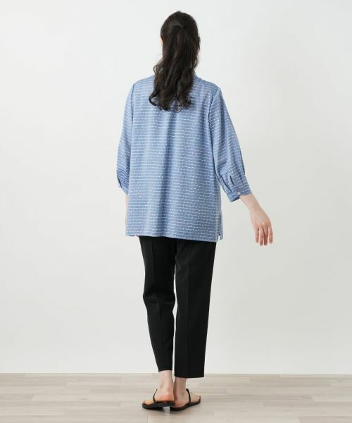 Leilian PLUS HOUSE / レリアンプラスハウス シャツ・ブラウス | 刺繍ボーダーブラウス | 詳細3