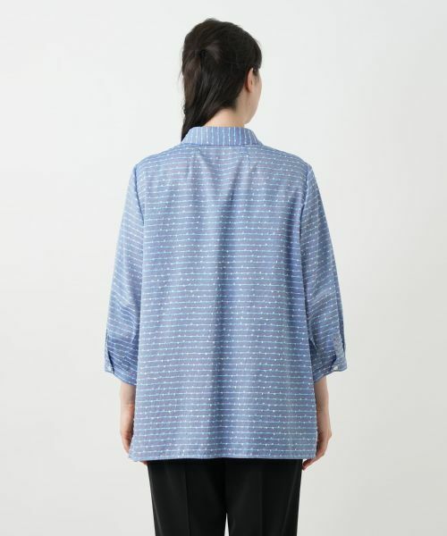 Leilian PLUS HOUSE / レリアンプラスハウス シャツ・ブラウス | 刺繍ボーダーブラウス | 詳細6