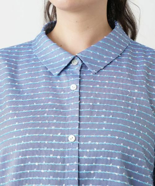 Leilian PLUS HOUSE / レリアンプラスハウス シャツ・ブラウス | 刺繍ボーダーブラウス | 詳細7