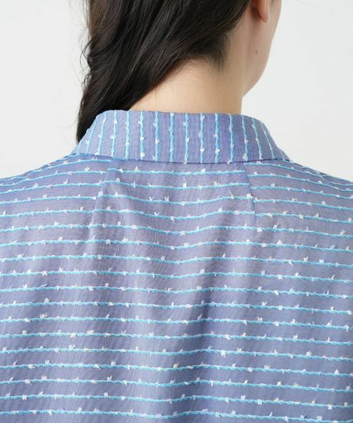 Leilian PLUS HOUSE / レリアンプラスハウス シャツ・ブラウス | 刺繍ボーダーブラウス | 詳細8