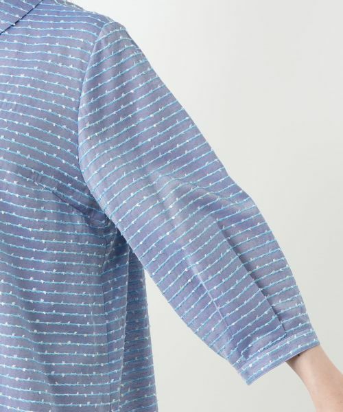 Leilian PLUS HOUSE / レリアンプラスハウス シャツ・ブラウス | 刺繍ボーダーブラウス | 詳細9