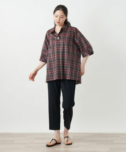 Leilian PLUS HOUSE / レリアンプラスハウス シャツ・ブラウス | チェックブラウス【Leilian WHITE LABEL】 | 詳細1