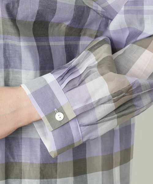 Leilian PLUS HOUSE / レリアンプラスハウス シャツ・ブラウス | チェックバンドカラーブラウス【Leilian WHITE LABEL】 | 詳細12