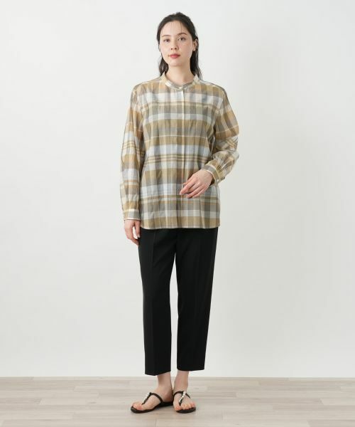 Leilian PLUS HOUSE / レリアンプラスハウス シャツ・ブラウス | チェックバンドカラーブラウス【Leilian WHITE LABEL】 | 詳細14