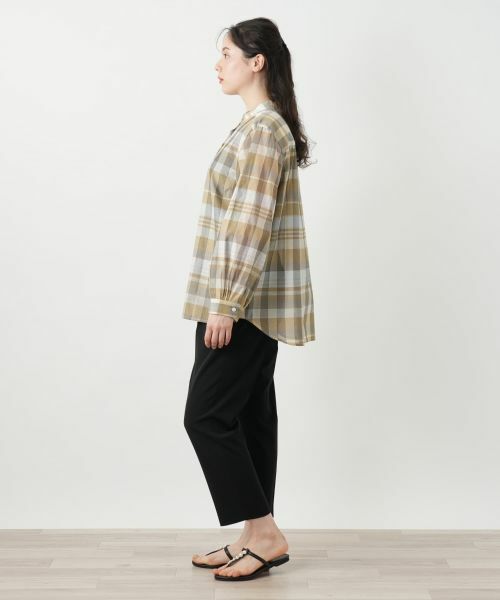Leilian PLUS HOUSE / レリアンプラスハウス シャツ・ブラウス | チェックバンドカラーブラウス【Leilian WHITE LABEL】 | 詳細15