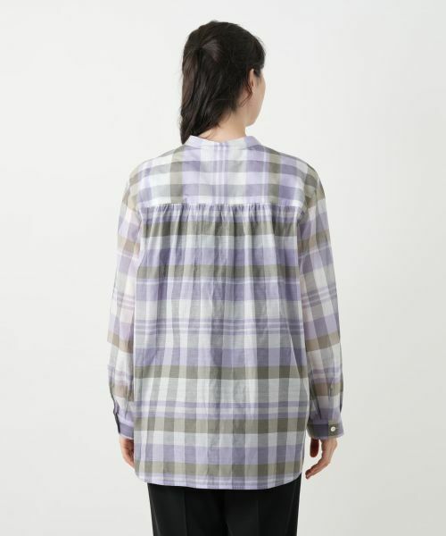 Leilian PLUS HOUSE / レリアンプラスハウス シャツ・ブラウス | チェックバンドカラーブラウス【Leilian WHITE LABEL】 | 詳細6