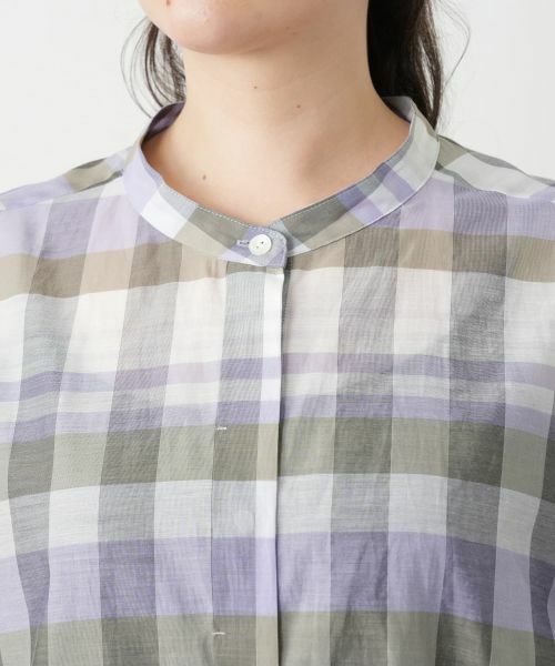 Leilian PLUS HOUSE / レリアンプラスハウス シャツ・ブラウス | チェックバンドカラーブラウス【Leilian WHITE LABEL】 | 詳細7