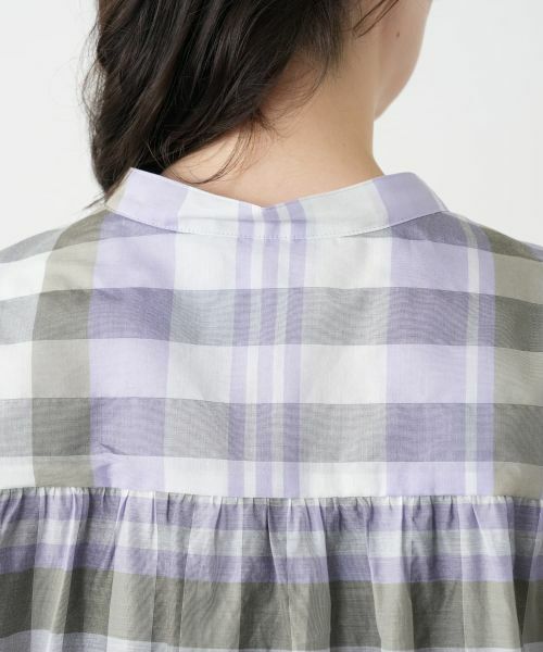 Leilian PLUS HOUSE / レリアンプラスハウス シャツ・ブラウス | チェックバンドカラーブラウス【Leilian WHITE LABEL】 | 詳細8