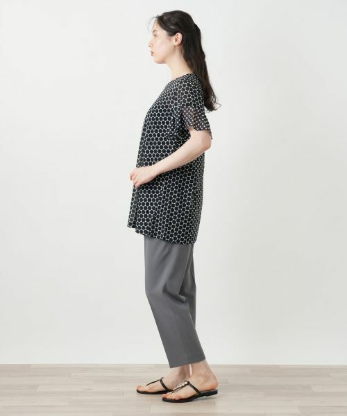 Leilian PLUS HOUSE / レリアンプラスハウス カットソー | ドット切替Vネックカットソー | 詳細2