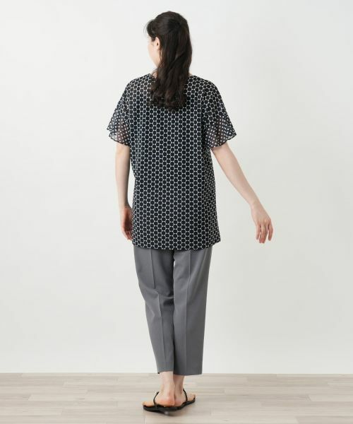 Leilian PLUS HOUSE / レリアンプラスハウス カットソー | ドット切替Vネックカットソー | 詳細3