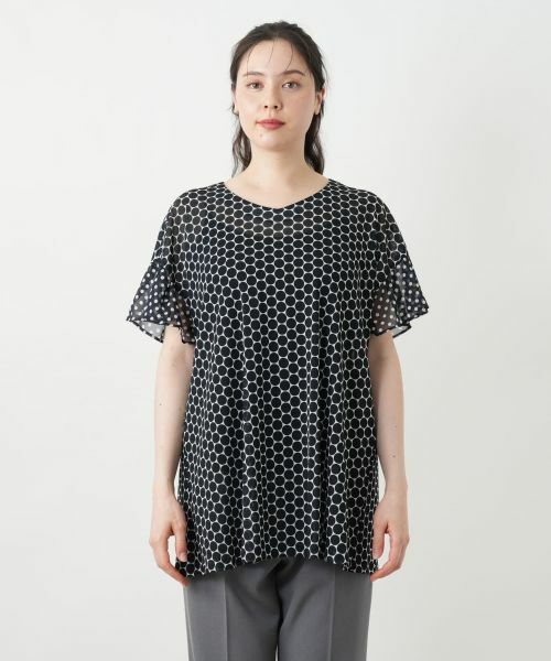 Leilian PLUS HOUSE / レリアンプラスハウス カットソー | ドット切替Vネックカットソー | 詳細4