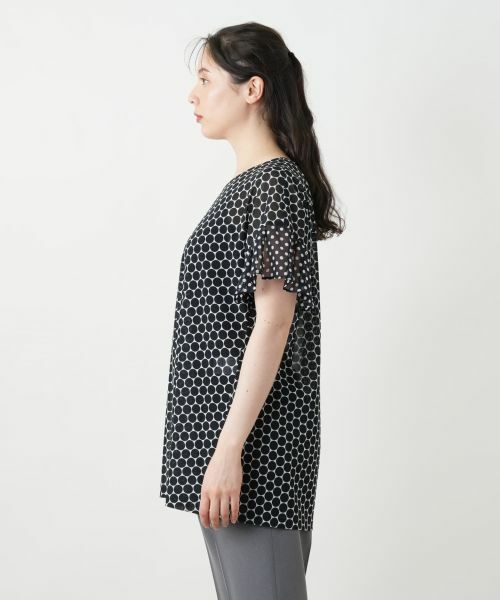 Leilian PLUS HOUSE / レリアンプラスハウス カットソー | ドット切替Vネックカットソー | 詳細5