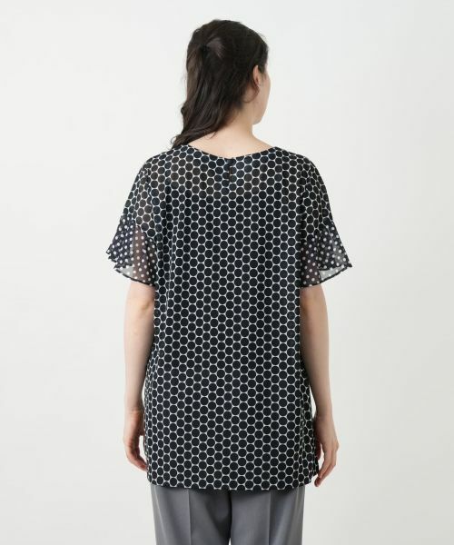 Leilian PLUS HOUSE / レリアンプラスハウス カットソー | ドット切替Vネックカットソー | 詳細6