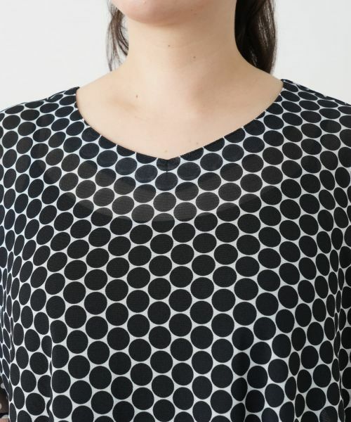 Leilian PLUS HOUSE / レリアンプラスハウス カットソー | ドット切替Vネックカットソー | 詳細7