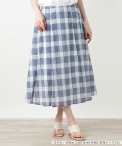 Leilian PLUS HOUSE / レリアンプラスハウス ミニ・ひざ丈スカート | ブロックチェックスカート