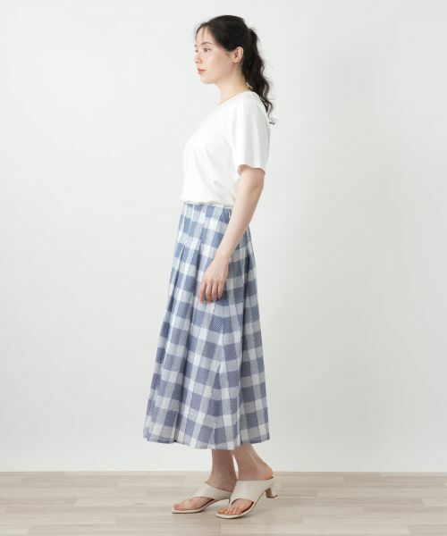 Leilian PLUS HOUSE / レリアンプラスハウス ミニ・ひざ丈スカート | ブロックチェックスカート | 詳細2