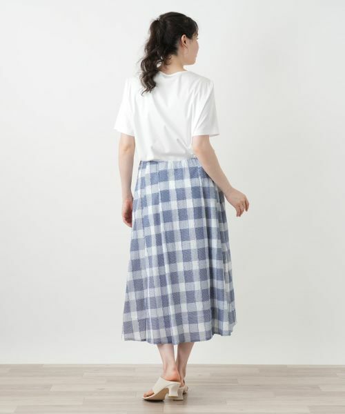 Leilian PLUS HOUSE / レリアンプラスハウス ミニ・ひざ丈スカート | ブロックチェックスカート | 詳細3