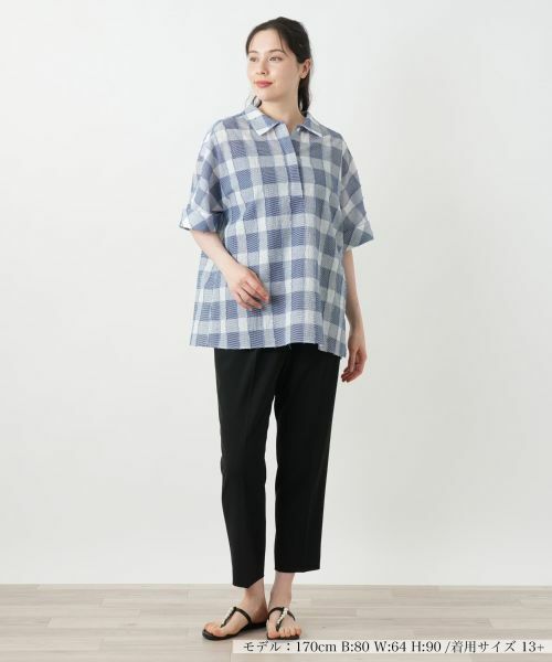 Leilian PLUS HOUSE / レリアンプラスハウス シャツ・ブラウス | ブロックチェックブラウス | 詳細1