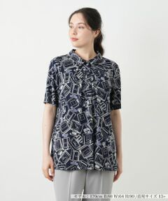 Leilian PLUS HOUSE / レリアンプラスハウス ポロシャツ | プリントプルオーバー