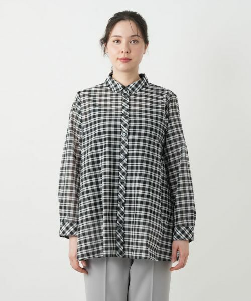 Leilian PLUS HOUSE / レリアンプラスハウス シャツ・ブラウス | チェックブラウス【Leilian WHITE LABEL】 | 詳細4