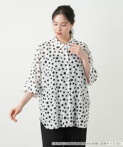 Leilian PLUS HOUSE / レリアンプラスハウス シャツ・ブラウス | ドットブラウス【Leilian WHITE LABEL】