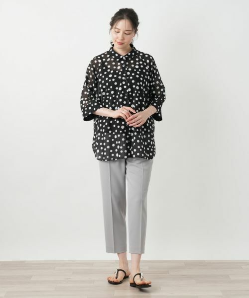 Leilian PLUS HOUSE / レリアンプラスハウス シャツ・ブラウス | ドットブラウス【Leilian WHITE LABEL】 | 詳細1