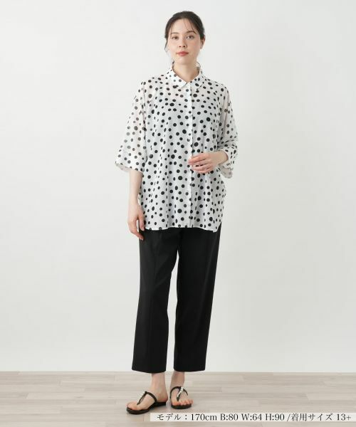 Leilian PLUS HOUSE / レリアンプラスハウス シャツ・ブラウス | ドットブラウス【Leilian WHITE LABEL】 | 詳細4