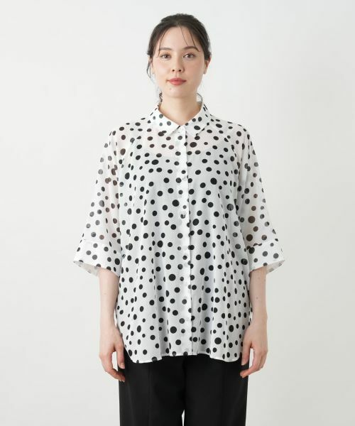 Leilian PLUS HOUSE / レリアンプラスハウス シャツ・ブラウス | ドットブラウス【Leilian WHITE LABEL】 | 詳細7