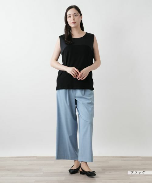 Leilian PLUS HOUSE / レリアンプラスハウス カットソー | 【店舗人気】異素材切替タンクトップ | 詳細1