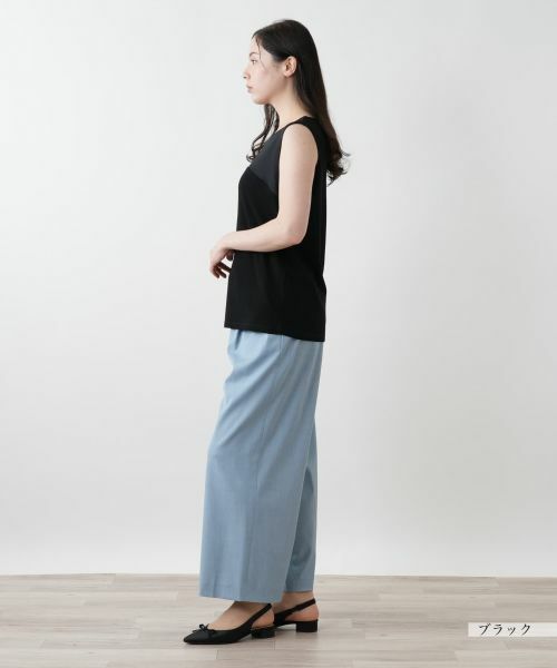 Leilian PLUS HOUSE / レリアンプラスハウス カットソー | 【店舗人気】異素材切替タンクトップ | 詳細2