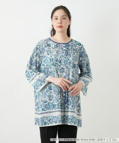 Leilian PLUS HOUSE / レリアンプラスハウス シャツ・ブラウス | プリントレースブラウス