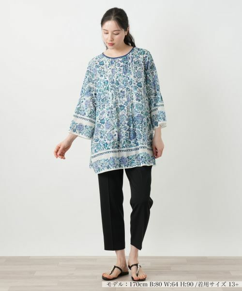 Leilian PLUS HOUSE / レリアンプラスハウス シャツ・ブラウス | プリントレースブラウス | 詳細1