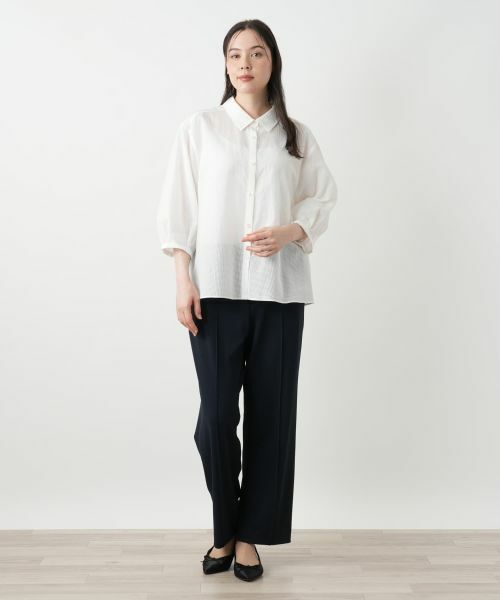 Leilian PLUS HOUSE / レリアンプラスハウス シャツ・ブラウス | メッシュブラウス【Leilian WHITE LABEL】 | 詳細1